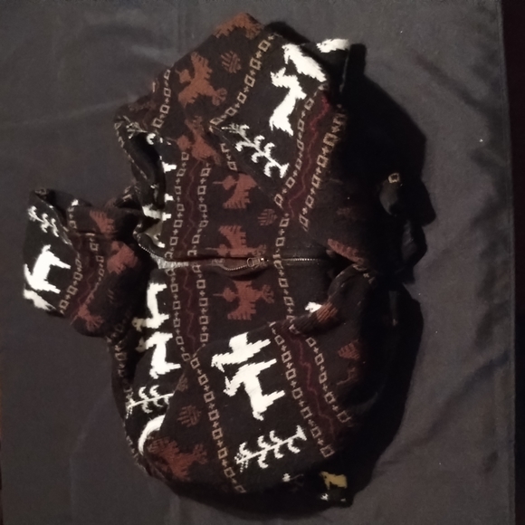 Woman's Zip up Wool Hoodie/Jacket TEJLDOS ATAHUALPA  28"Long x 25" Wide - Picture 1 of 8